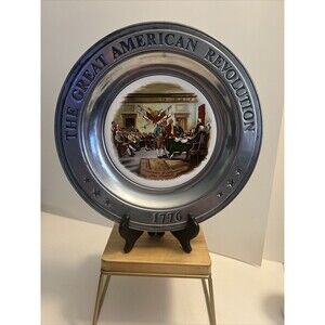 Pewter Great American Revolution 1776 Plate Declaration o Independence Canton OH